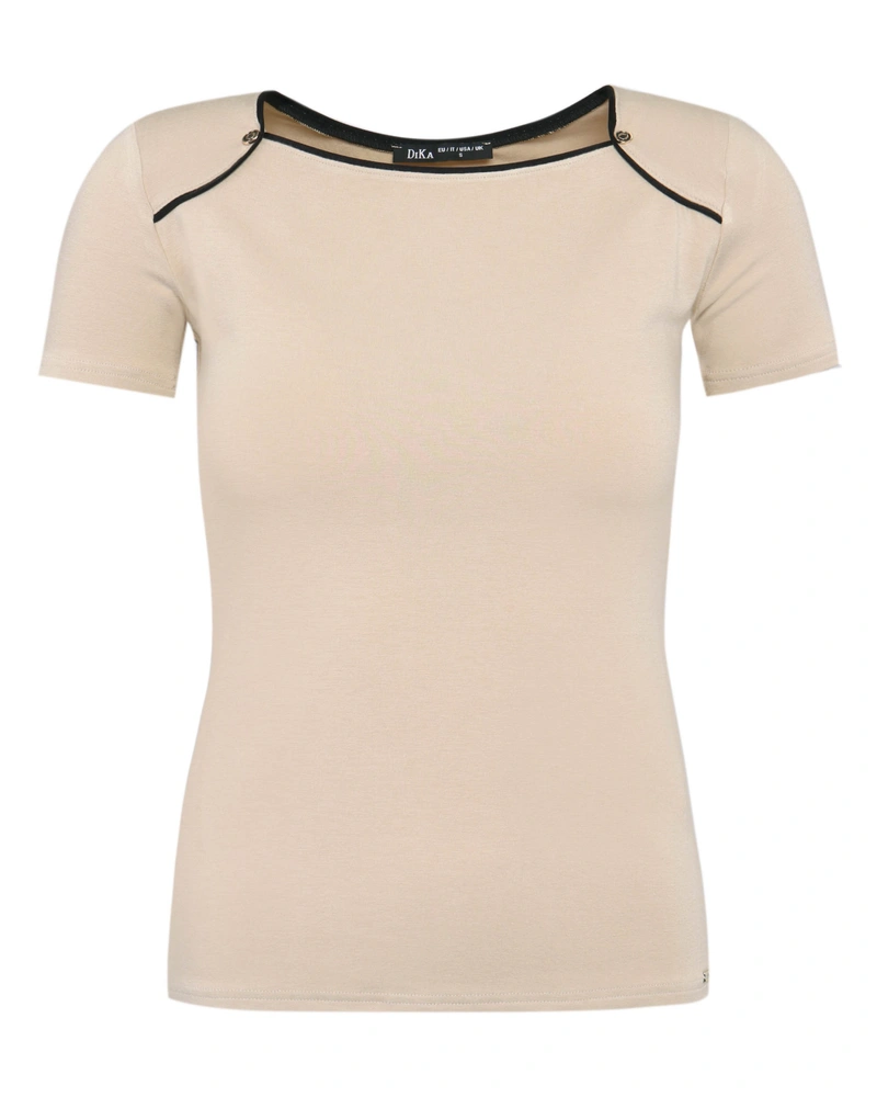 T-shirt with nect contrasting detail |  | Dikastore.ro T-shirt with nect contrasting detail |