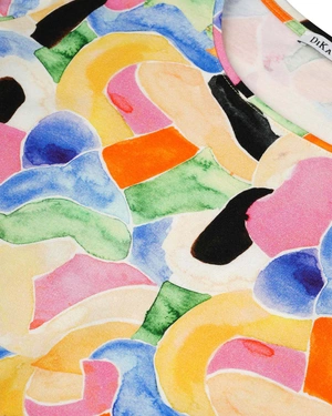 Cotton T-shirt with abstract print | T-shirts and Tops - 2