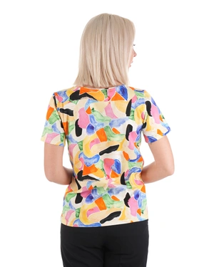 Cotton T-shirt with abstract print | T-shirts and Tops - 4