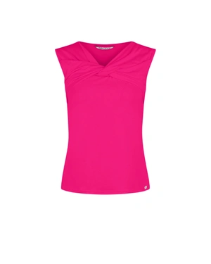 Топ от вискоза в цвят фуксия с драпиран детайл на деколтето | Casual | Dika.bg Топ от вискоза в цвят фуксия с драпиран детайл на деколтето | Casual