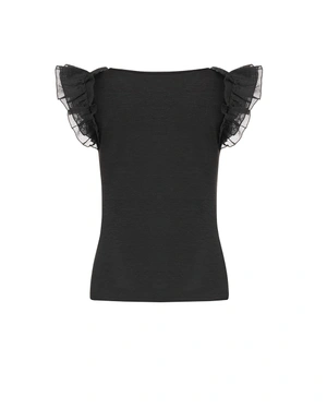 T-shirt with ruffles on the shoulders | All products - 1