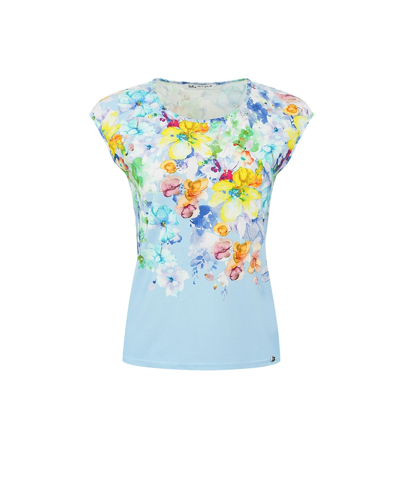 Tricou de vara tricotat cu imprimeu floral stralucitor | COLECTIE DE VARĂ