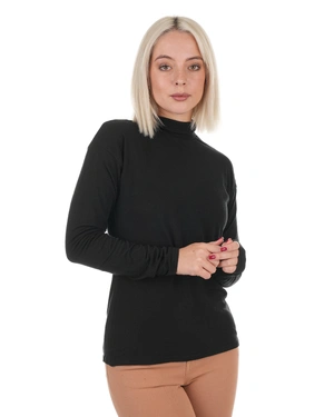 Black turtleneck in lyocell and wool | COLLECTION - 3