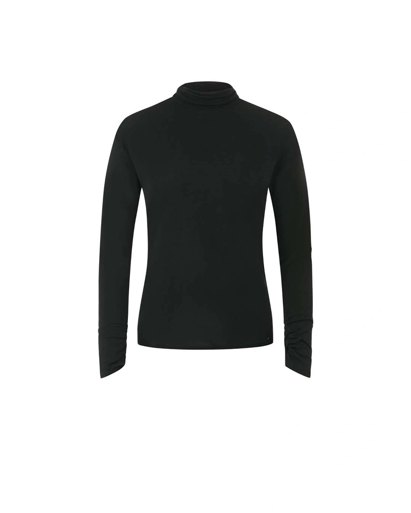 Black turtleneck in lyocell and wool | COLLECTION