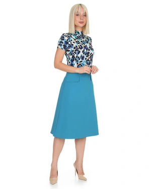 Viscose mock neck top with leopard print | T-shirts and Tops - 5