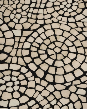 ბეჟი ვისკოზის მაღალყელიანი ზედა გეომეტრიული პრინტით | მაისურები და ტოპები - 2