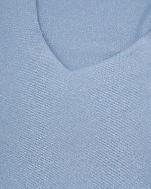 Light blue sweater with V-neck and slight puff sleeve | COLLECTION - 2