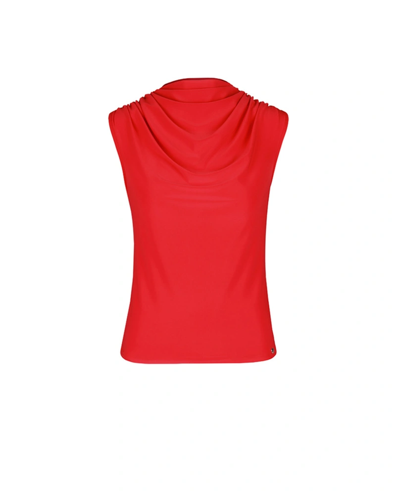 Red t-shirt with Grecian neckline | T-shirts | Dikastore.ro Red t-shirt with Grecian neckline | T-shirts