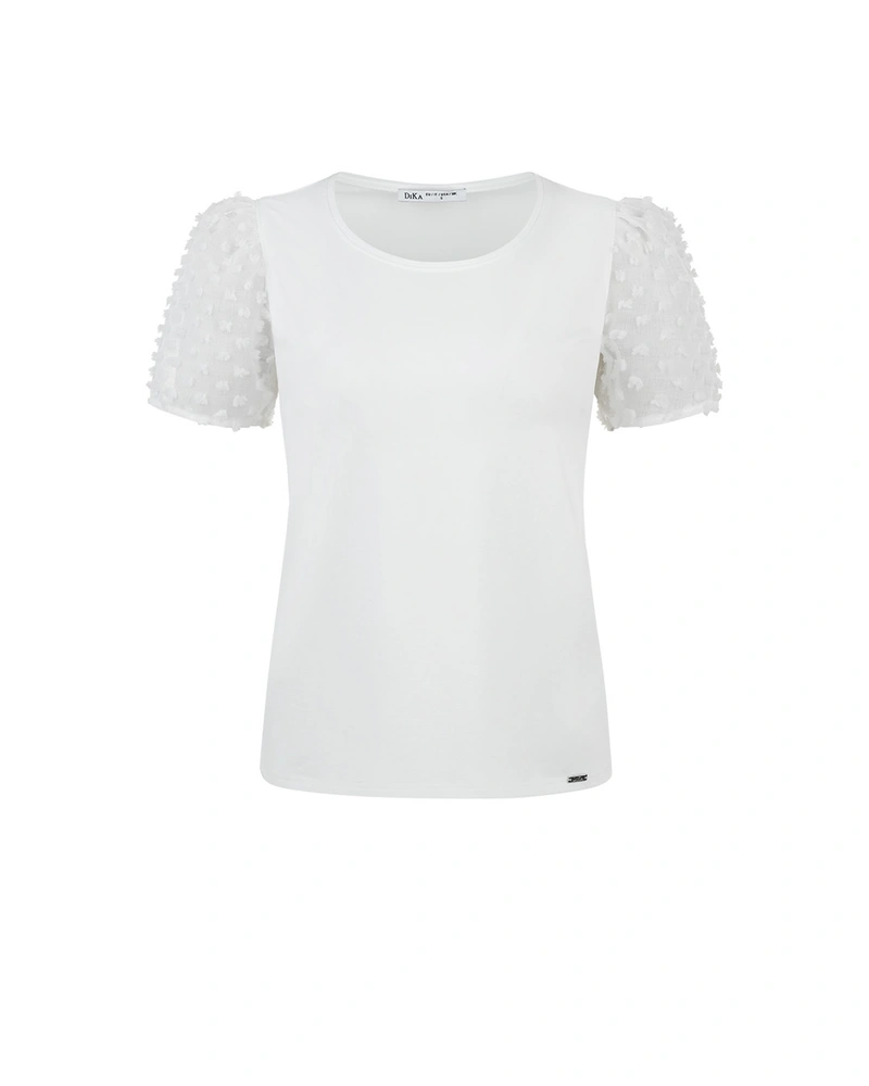 White T-shirt in lyocell and cotton | T-shirts and Tops