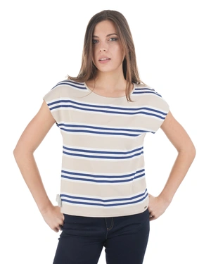 Striped beige fine viscose T-shirt | NEW - 2