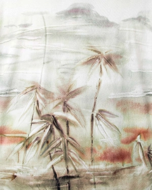 Elastic viscose T-shirt with a gradient stylized pattern | T-shirts - 3