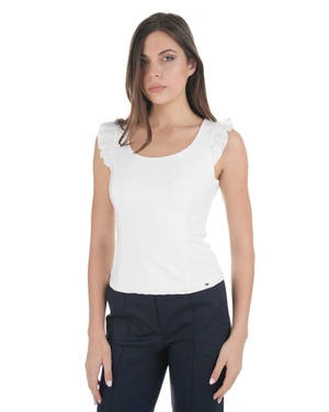 White T-shirt with flutter sleeves | NEW - 2