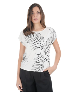 ვისკოზის მაისური პალმის ფოთლის გრაფიკული პრინტით | ახალი - 1