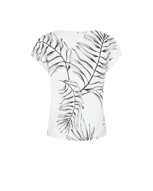 ვისკოზის მაისური პალმის ფოთლის გრაფიკული პრინტით | ახალი - 4