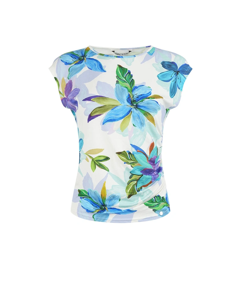 Viscose T-shirt with floral print | NEW