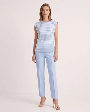 Light blue top with fine white stripes | NEW - 1