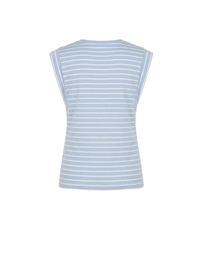Light blue top with fine white stripes | NEW - 3