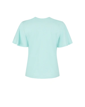 Комфортна тениска от лиосел и памук с V-образно деколте | НОВО - 3