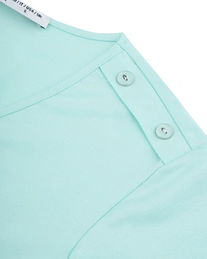 Комфортна тениска от лиосел и памук с V-образно деколте | НОВО - 4