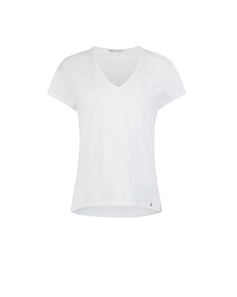 White cotton V-neck T-shirt | NEW | Dika.bg White cotton V-neck T-shirt | NEW