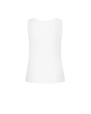 White sleeveless top with a square neckline | NEW - 4