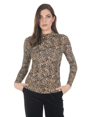 Viscose women's T-shirt with a stylised print | Blouses - 1