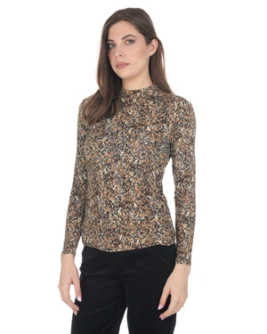 Viscose women's T-shirt with a stylised print | Blouses - 2
