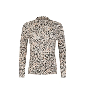 Women's viscose T-shirt with a stylized print | Blouses | Dikastore.ro Women's viscose T-shirt with a stylized print | Blouses
