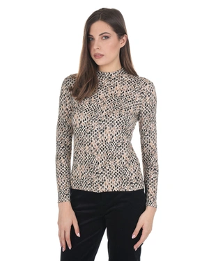 Women's viscose T-shirt with a stylized print | Blouses | Dikastore.ro - 1 Women's viscose T-shirt with a stylized print | Blouses - 1