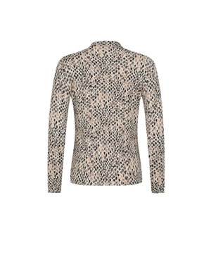 Women's viscose T-shirt with a stylized print | Blouses | Dikastore.ro - 4 Women's viscose T-shirt with a stylized print | Blouses - 4