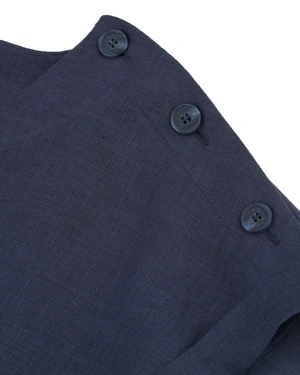 Navy blue hemp blouse | Pure cotton and linen collection - 5