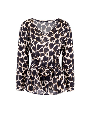 Блуза от район, с колан на талията, леопардов принт | Блузи и Ризи | Outlet DiKa Блуза от район, с колан на талията, леопардов принт | Блузи и Ризи