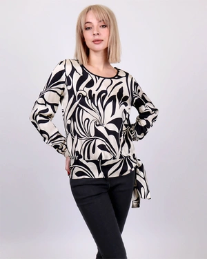 Блуза с фльонга на талията | Блузи - 1