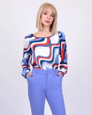 Blouse with a geometric motif | Blouses and Shirts - 1