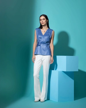 Блуза с ефект прехлупване | Блузи - 2