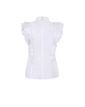 Bluză din bumbac cu volane | Bluze | Dikastore.ro - 2 Bluză din bumbac cu volane | Bluze - 2