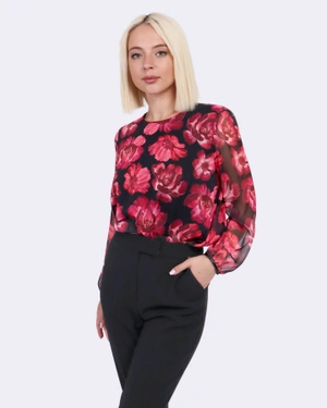 Floral chiffon blouse | | Dikastore.ro - 1 Floral chiffon blouse | - 1
