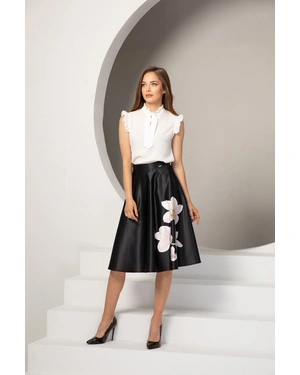 Blouse with short sleeves, with frill | Blouses and Shirts - 1