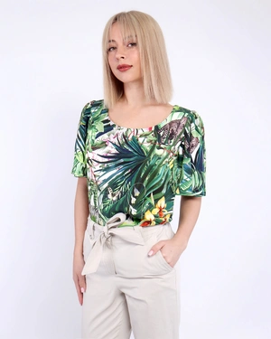 Blouse in viscose, rayon and linen | Blouses and Shirts - 1