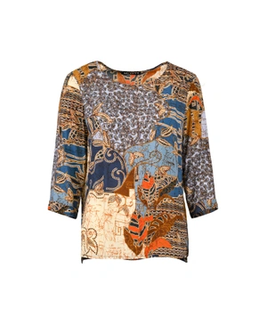 Viscose blouse with an abstract pattern | | Dikastore.ro Viscose blouse with an abstract pattern |