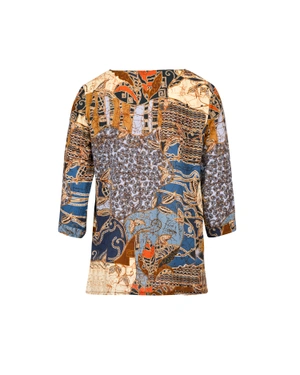 Viscose blouse with an abstract pattern | | Dikastore.ro - 1 Viscose blouse with an abstract pattern | - 1