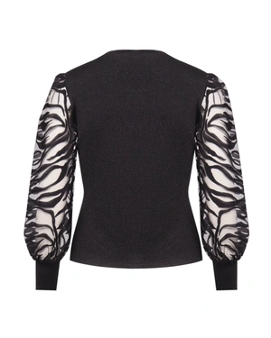 Lurex blouse with chiffon sleeves |  - 2