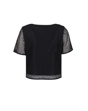 Blouse with geometric lace | Blouses - 1