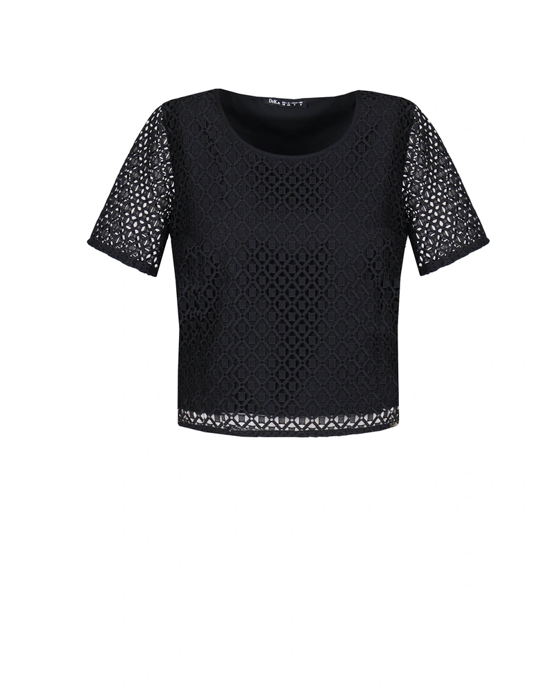 Blouse with geometric lace | Blouses