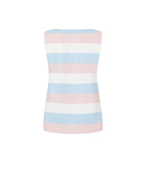 Summer striped top in light blue and light pink | Blouses - 1