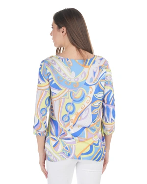 Пъстра вискозна блуза с абстрактен принт и 3/4 ръкав | Casual | Dika.bg - 3 Пъстра вискозна блуза с абстрактен принт и 3/4 ръкав | Casual - 3