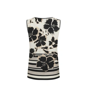 ვიზკოზის ტოპი, უსახელო, კონტრასტული ყვავილოვანი პრინტით | ბლუზები - 1