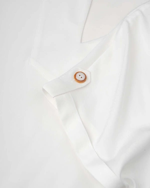 Bluză albă din viscoză cu mâneci scurte și decolteu în V | COLECTIE DE VARĂ - 2