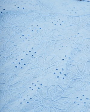 Light blue cotton blouse with broderie anglaise | NEW - 5