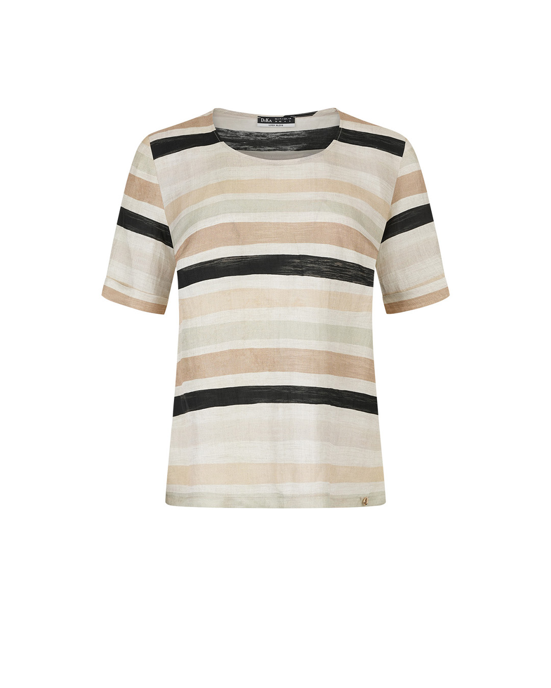 Striped blouse with short sleeves, made of rayon and linen | Best sellers